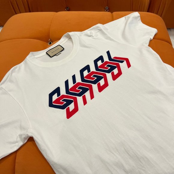 COTTON JERSEY T-SHIRT WITH GUCCI MIRROR PRINT - Picture 7 of 10